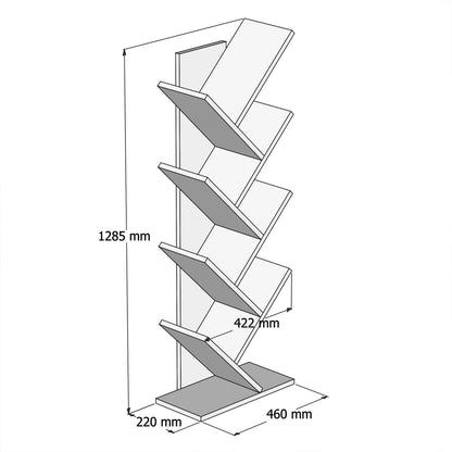 Bookcase Liana Melamine White 46x22x128,5hcm.hm9028.13