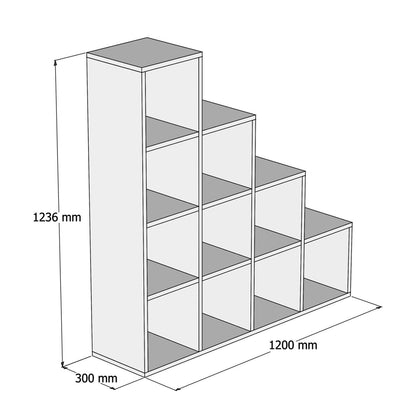 Bookcase Scale Hm9238.12 Melamine Sonoma 120x30x123,6hcm.