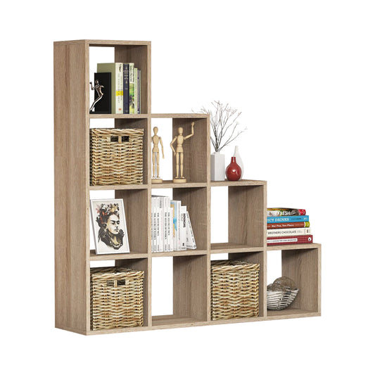 Bookcase Scale Hm9238.12 Melamine Sonoma 120x30x123,6hcm.