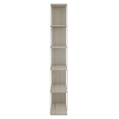 Bookcase Mini Tars Hm2241.11 Sonoma Melamine-white Metal Rods 65x22-24x146hcm.