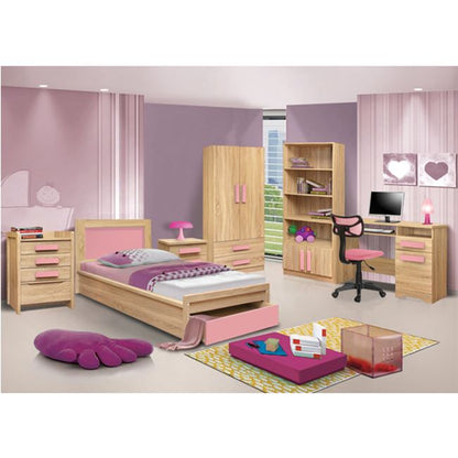 Bookcase Playroom Sonama-pink Hm10146.03 80x35x180cm
