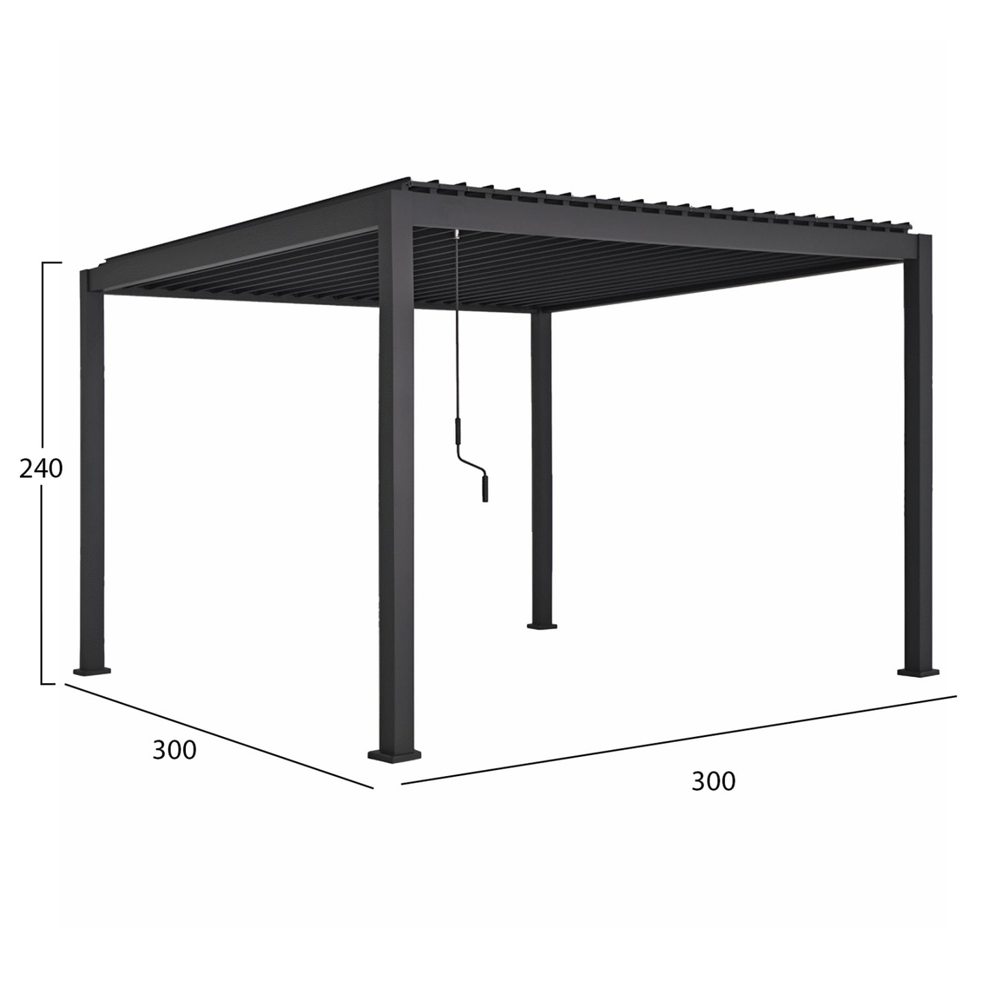 Bioclimatic Aluminum Pergola Domecil Hm6611.01 With Iron Louvers--300x300x240hcm