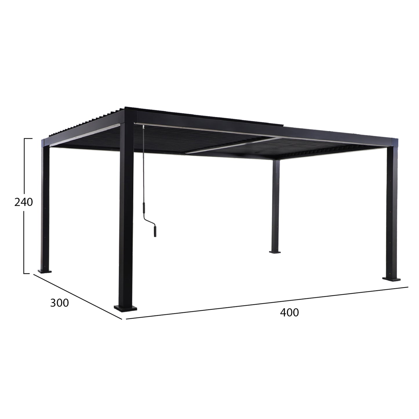 Bioclimatic Aluminum Pergola Premium Franio Hm6610.01 Black 300x400x240hcm.