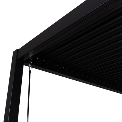 Bioclimatic Aluminum Pergola Premium Franio Hm6609.01 Black 300x300x240hcm.