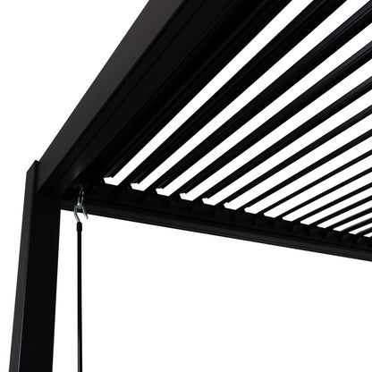 Bioclimatic Aluminum Pergola Premium Franio Hm6609.01 Black 300x300x240hcm.
