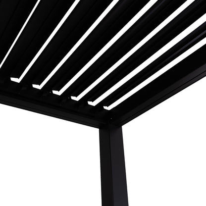 Bioclimatic Aluminum Pergola Premium Franio Hm6609.01 Black 300x300x240hcm.