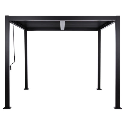 Bioclimatic Aluminum Pergola Premium Franio Hm6609.01 Black 300x300x240hcm.