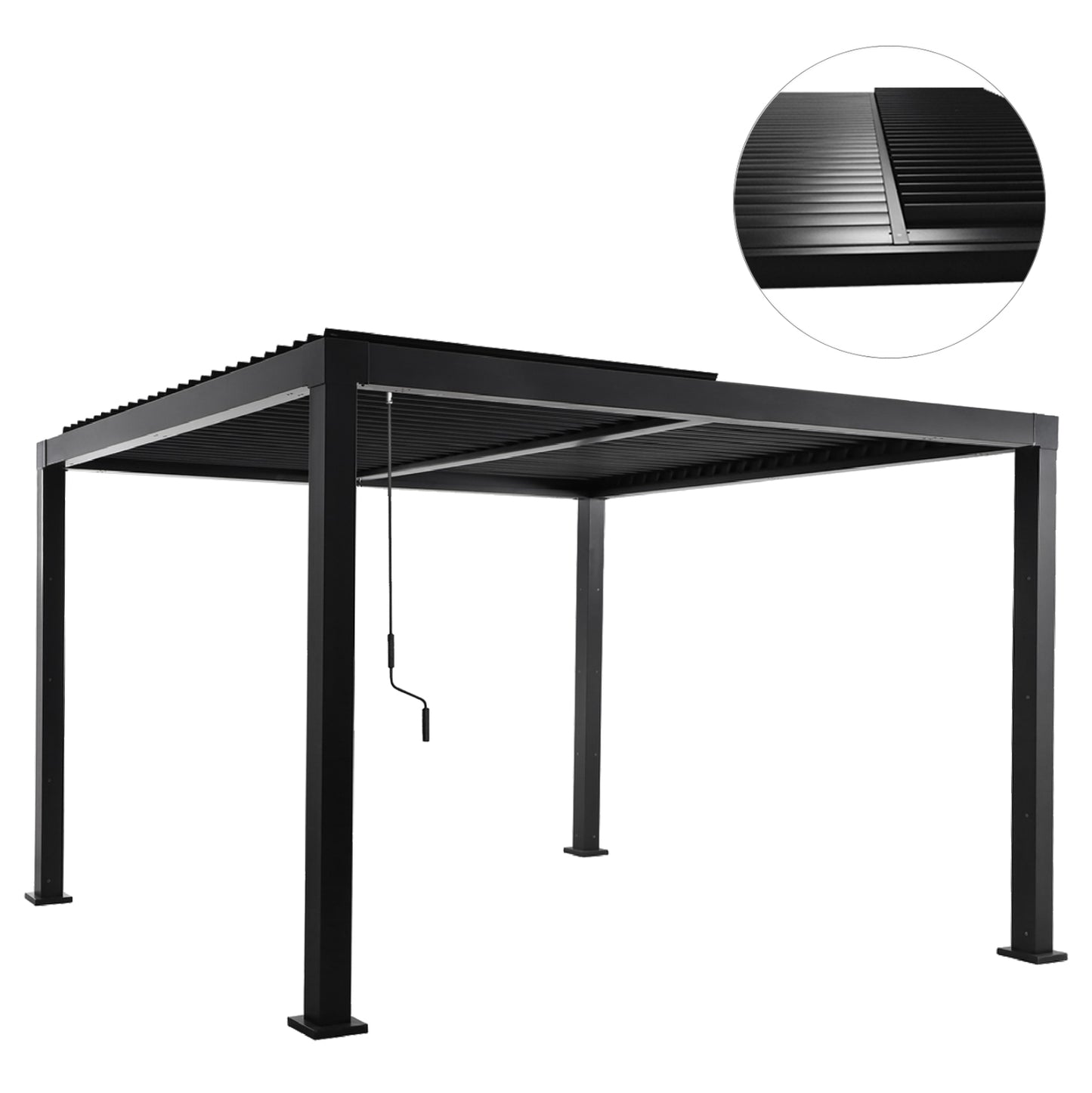 Bioclimatic Aluminum Pergola Premium Franio Hm6609.01 Black 300x300x240hcm.