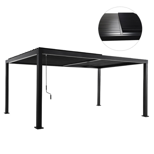Bioclimatic Aluminum Pergola Premium Franio Hm6610.01 Black 300x400x240hcm.