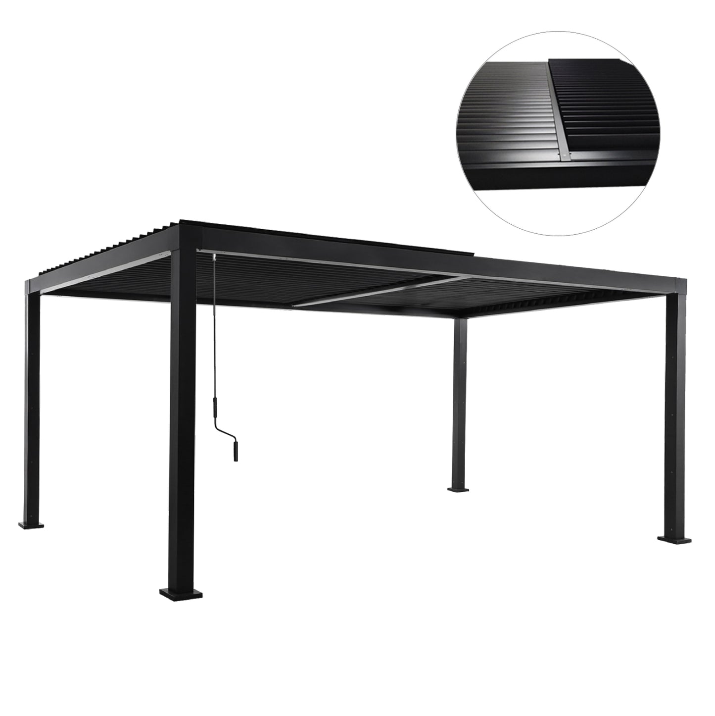 Bioclimatic Aluminum Pergola Premium Franio Hm6610.01 Black 300x400x240hcm.