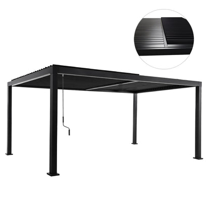Bioclimatic Aluminum Pergola Premium Franio Hm6610.01 Black 300x400x240hcm.