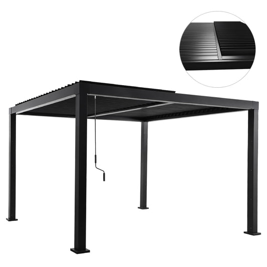Bioclimatic Aluminum Pergola Premium Franio Hm6609.01 Black 300x300x240hcm.