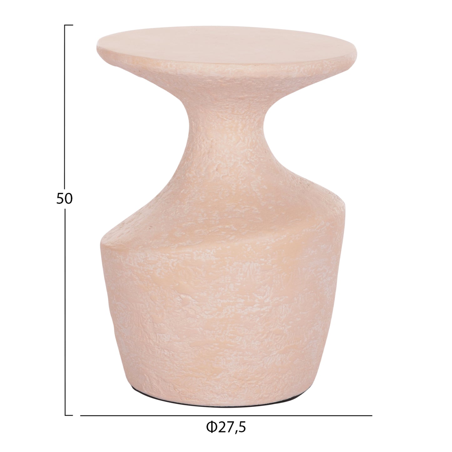 Side Tables 2pcs Rebon Hm21137.04 Fiber Cement In Peach Color Φ40 & Φ27.5 Cm.