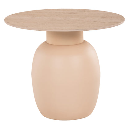 Side Tables 2pcs Feren Hm9664 Metal In Ivory-ceramic Top Φ60 &Φ50cm.