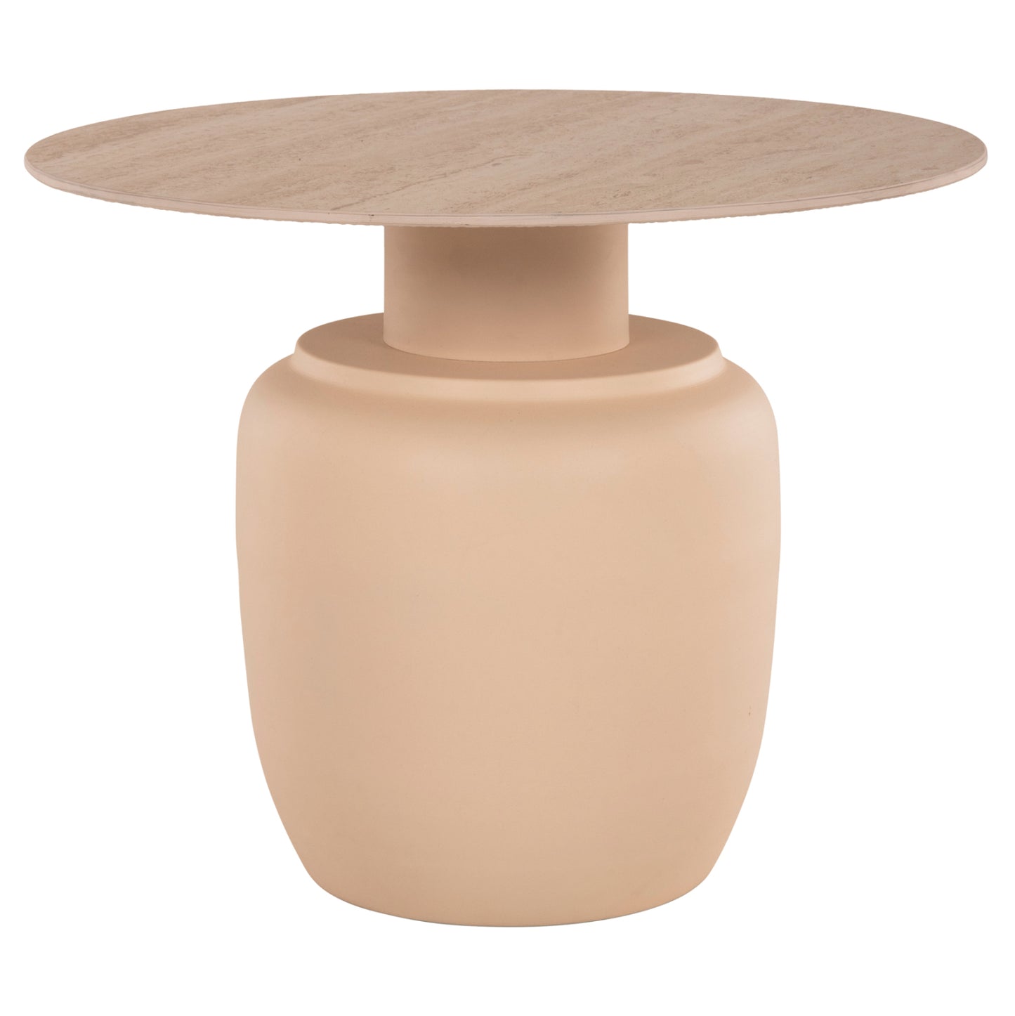 Side Tables 2pcs Feren Hm9664 Metal In Ivory-ceramic Top Φ60 &Φ50cm.