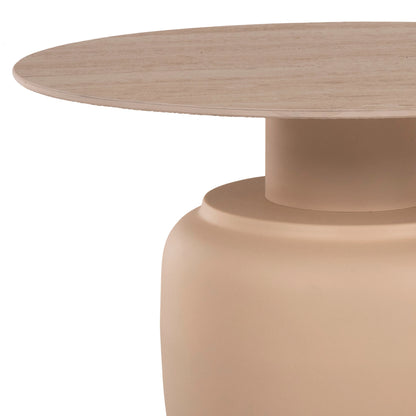 Side Tables 2pcs Feren Hm9664 Metal In Ivory-ceramic Top Φ60 &Φ50cm.