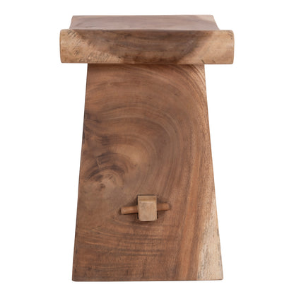 Side Stool Sadel Hm18294 Suar Wood--natural Color 50x30x45hcm.