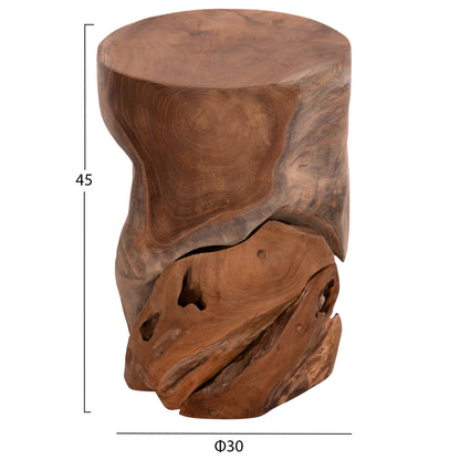 Side Stool/table Stomp Hm9350.11 Teak Wood--natural Color Φ30x45hcm.