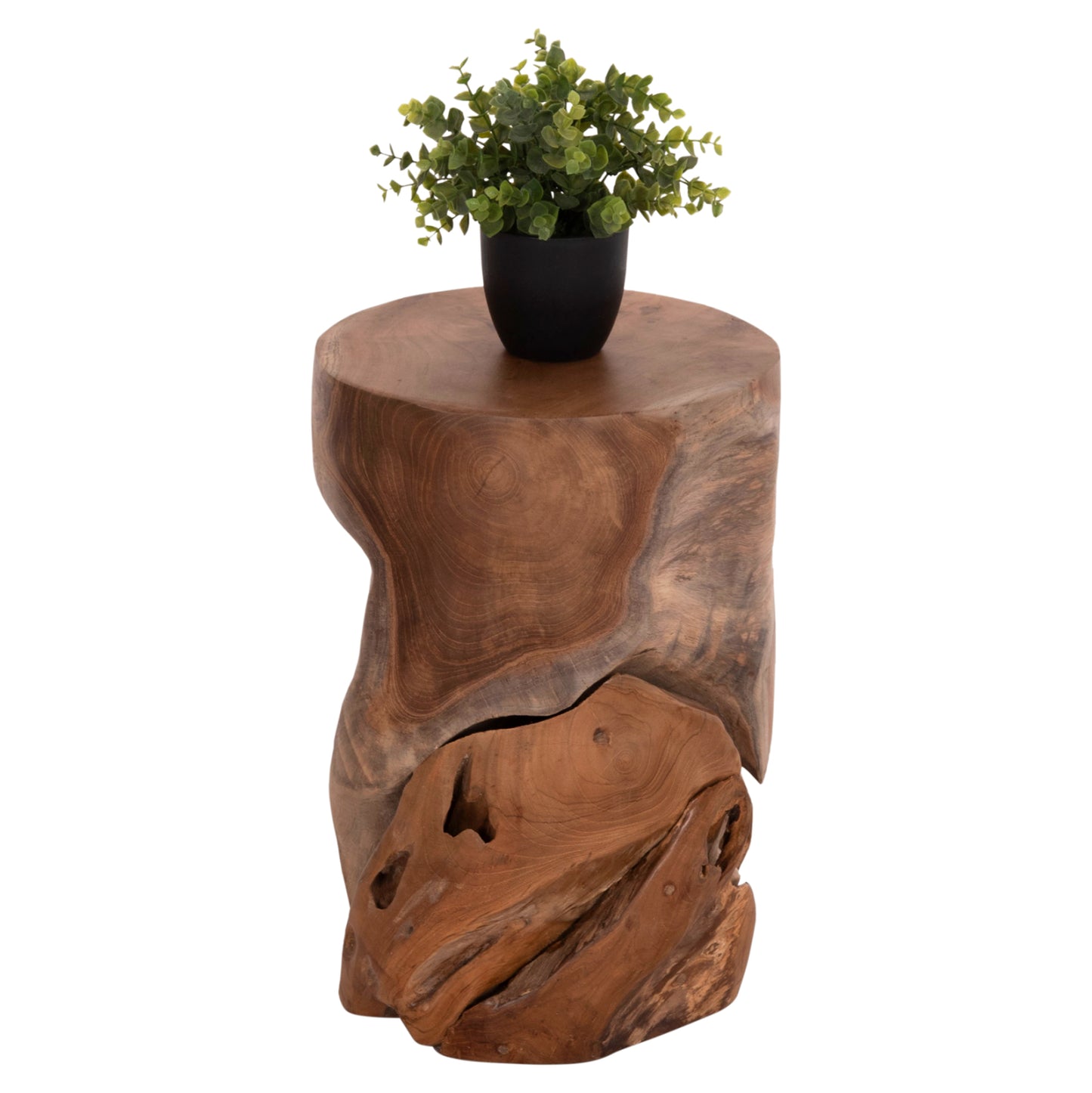 Side Stool/table Stomp Hm9350.11 Teak Wood--natural Color Φ30x45hcm.