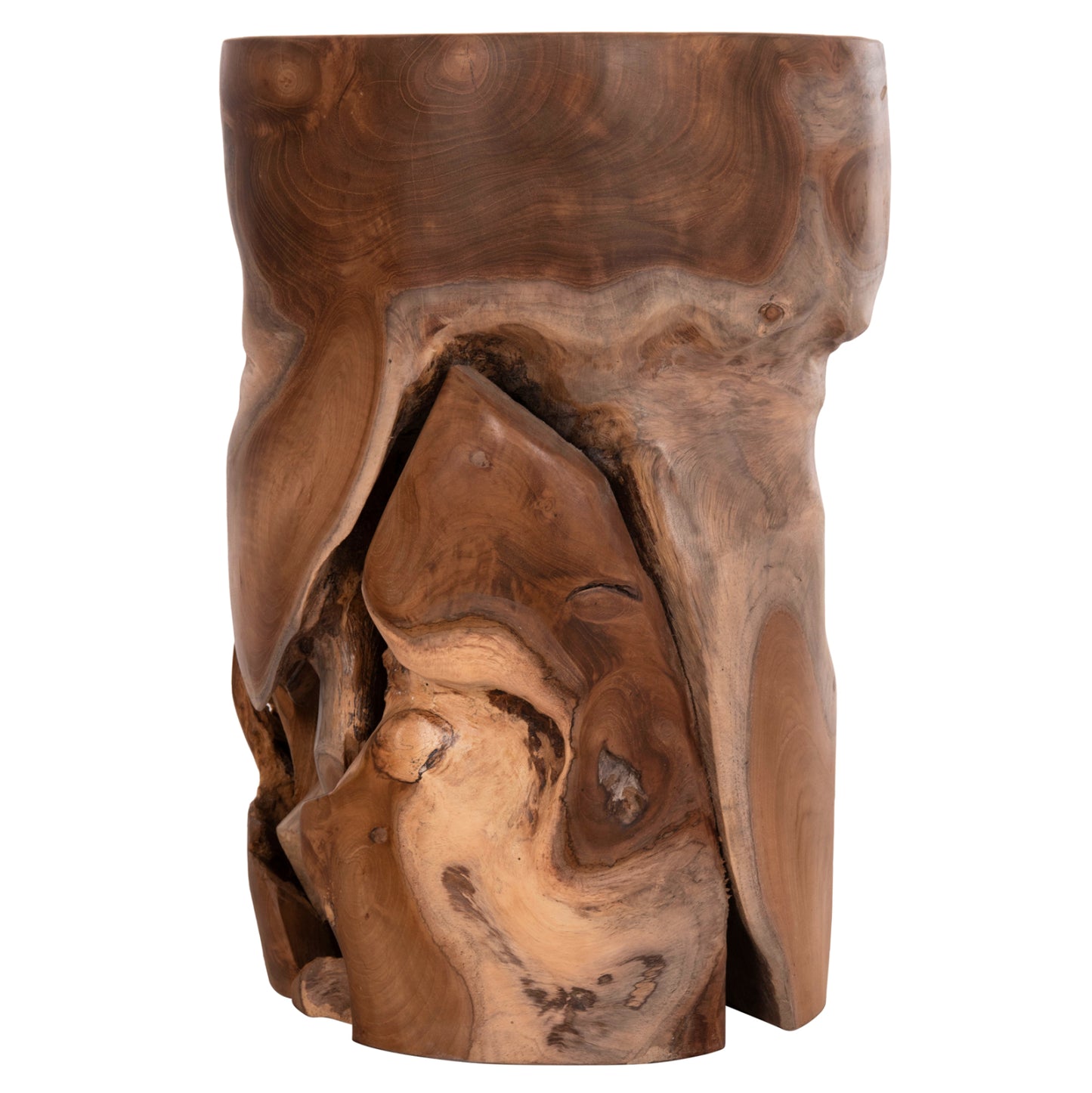 Side Stool/table Stomp Hm9350.11 Teak Wood--natural Color Φ30x45hcm.
