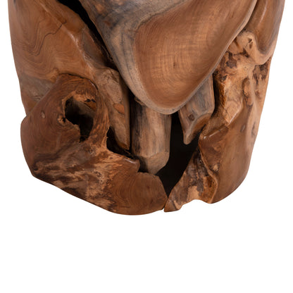 Side Stool/table Stomp Hm9350.11 Teak Wood--natural Color Φ30x45hcm.