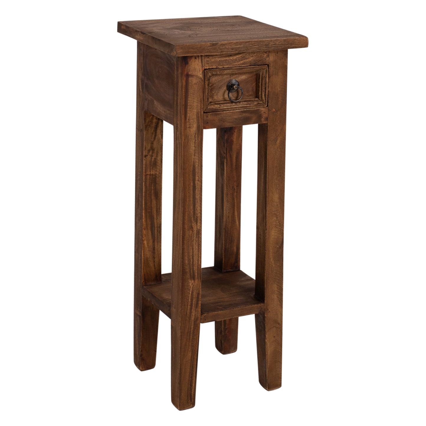 Side Table Ramu Hm9484.01 Mahogany Wood With A Drawer In Natural Color 25x25x66,5hcm.