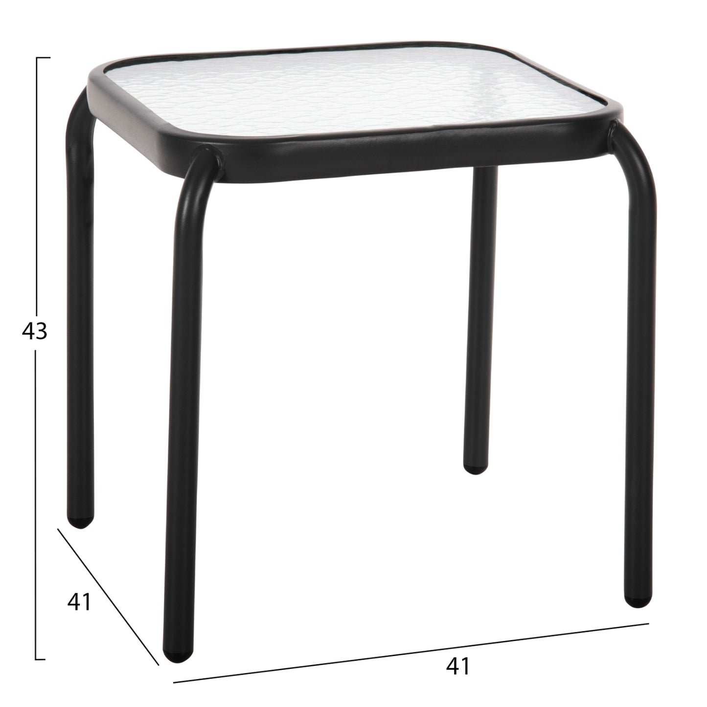 Outdoor Side Table Square Dido Hm5975.01 Metal In Anthracite-glass 41x41x43hcm.
