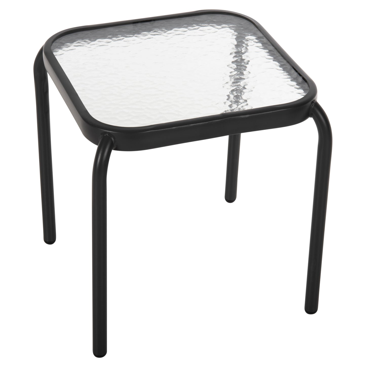 Outdoor Side Table Square Dido Hm5975.01 Metal In Anthracite-glass 41x41x43hcm.