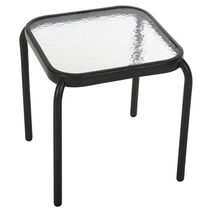 Outdoor Side Table Square Dido Hm5975.01 Metal In Anthracite-glass 41x41x43hcm.