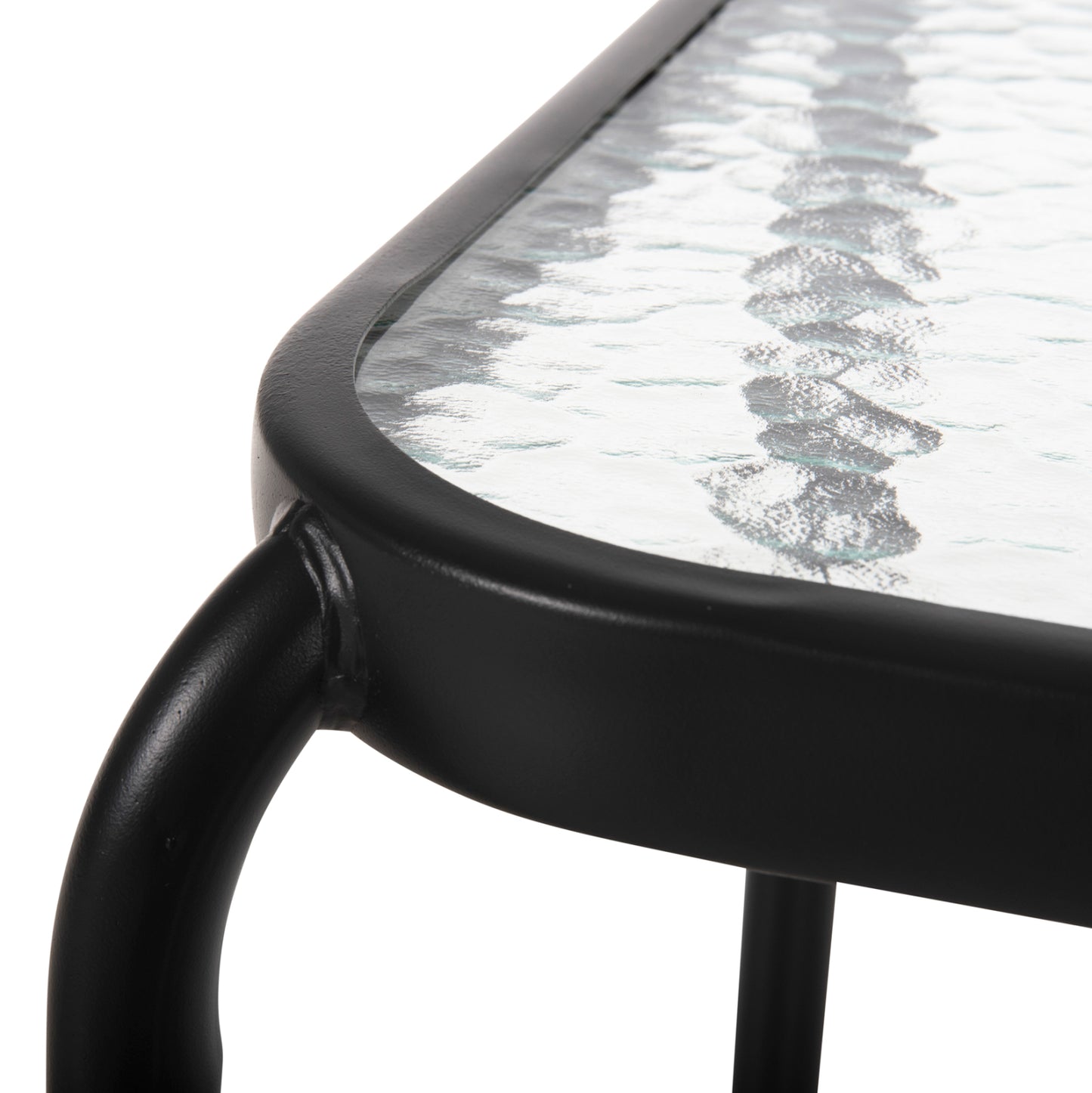 Outdoor Side Table Square Dido Hm5975.01 Metal In Anthracite-glass 41x41x43hcm.
