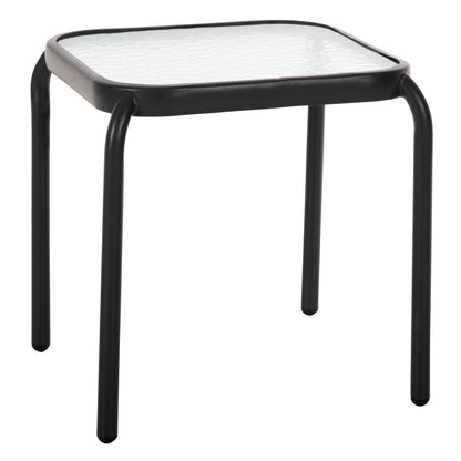 Outdoor Side Table Square Dido Hm5975.01 Metal In Anthracite-glass 41x41x43hcm.