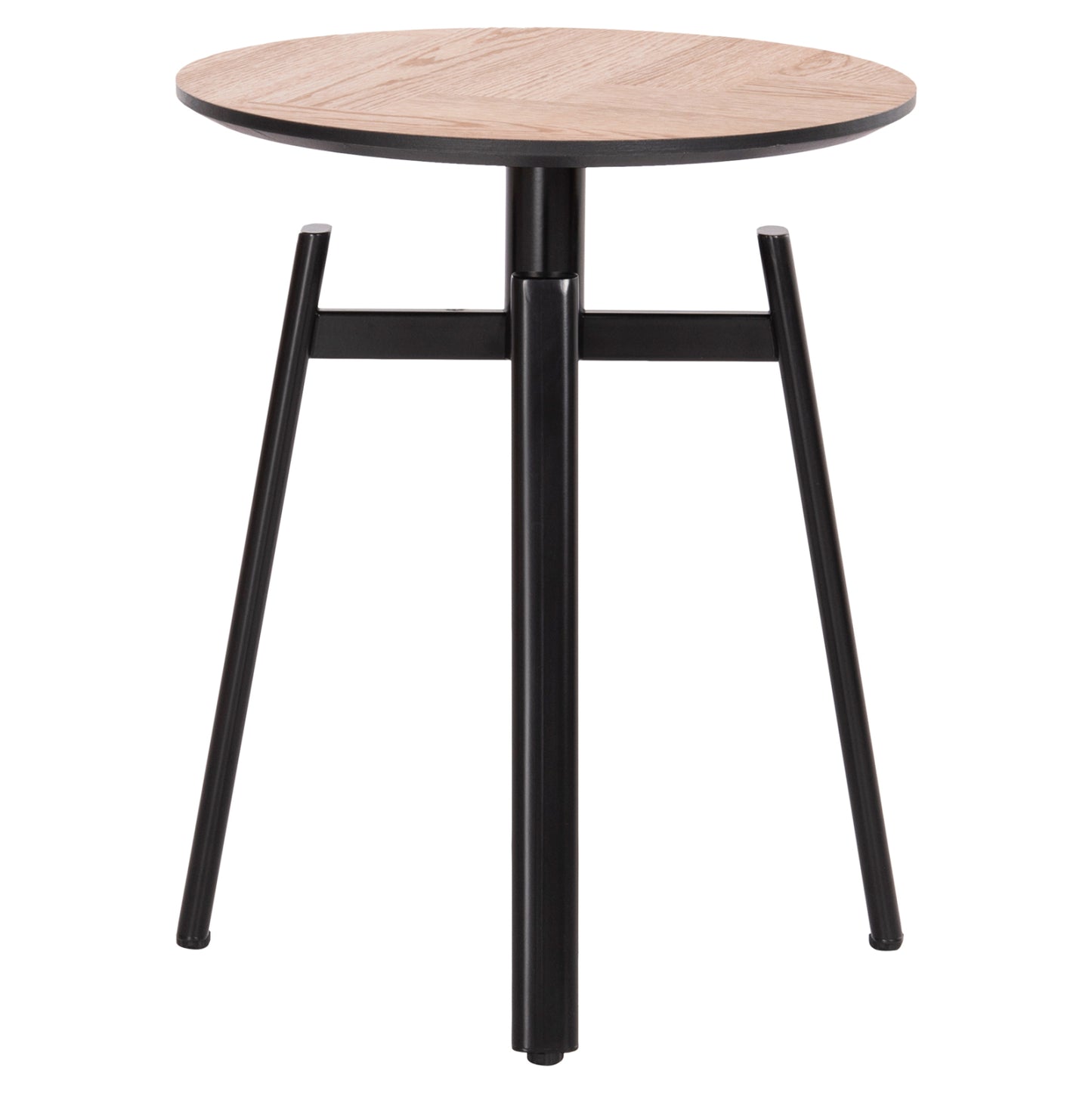 Side Table Norton Hm18036.03 Metal Legs Black-mdf Top Sonama Φ45x55,5hcm.