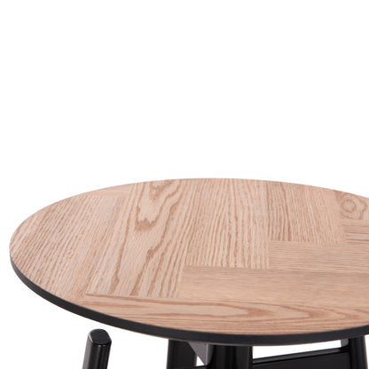 Side Table Norton Hm18036.03 Metal Legs Black-mdf Top Sonama Φ45x55,5hcm.