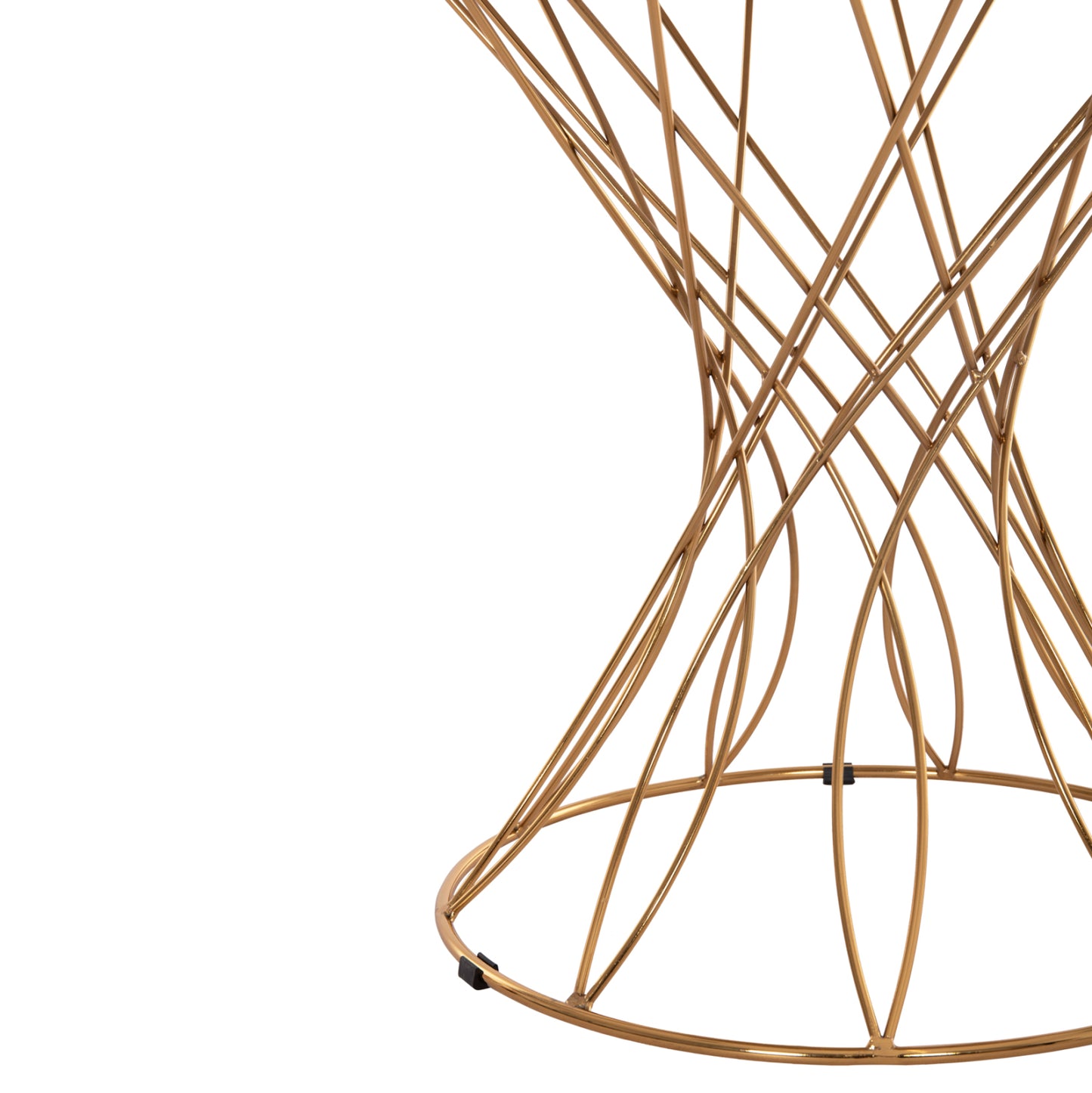 Side Table Rudy Hm18037.01 Ceramic Top In White-metal In Glossy Gold Φ45x48,5hcm.