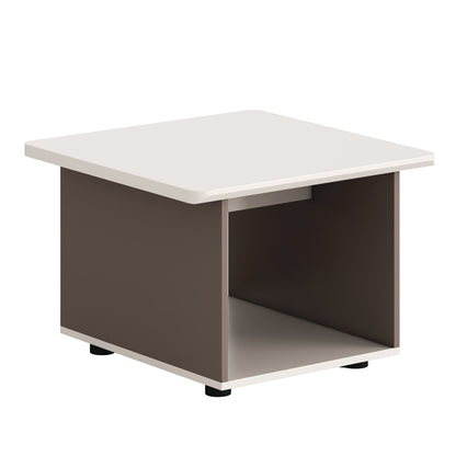 Side Table Series Newline Hm18286 Melamine In Cream White-light Brown 60x60x42hcm.