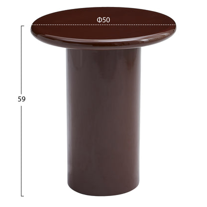 Side Table Solna Hm18455.06 Mdf In Glossy Red Φ50x59hcm.