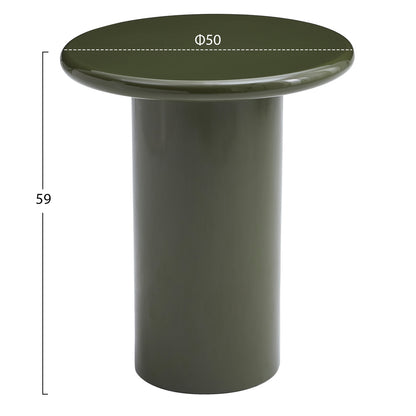 Side Table Solna Hm18455.07 Mdf In Glossy Olive Green Φ50x59hcm.
