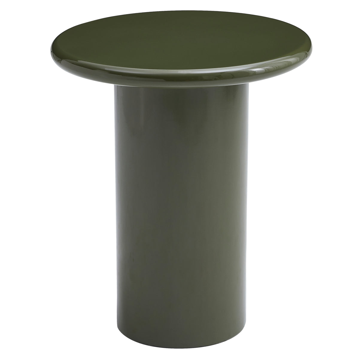Side Table Solna Hm18455.07 Mdf In Glossy Olive Green Φ50x59hcm.