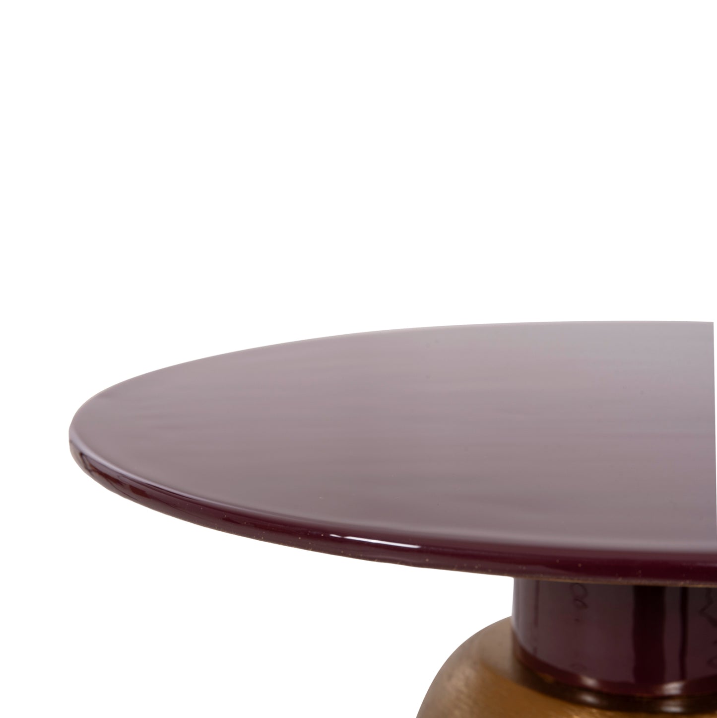 Side Table Patna Hm4234.06 Metal In Maroon-gold Φ46x51,5hcm.