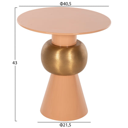 Side Table Patna Hm4235.08 Metal In Warm Pink(salmon)-gold Φ40,5x43hcm.