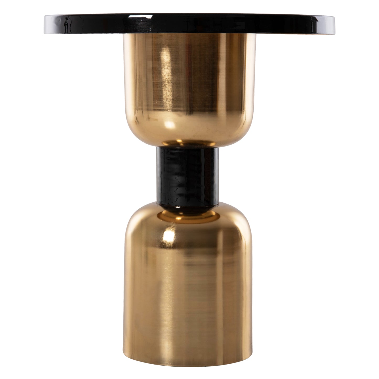 Side Table Surat Hm4236.04 Metal In Black-gold Φ50,5x59,5hcm.