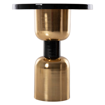 Side Table Surat Hm4236.04 Metal In Black-gold Φ50,5x59,5hcm.