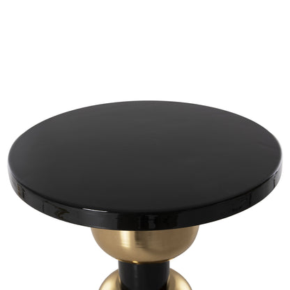 Side Table Surat Hm4236.04 Metal In Black-gold Φ50,5x59,5hcm.