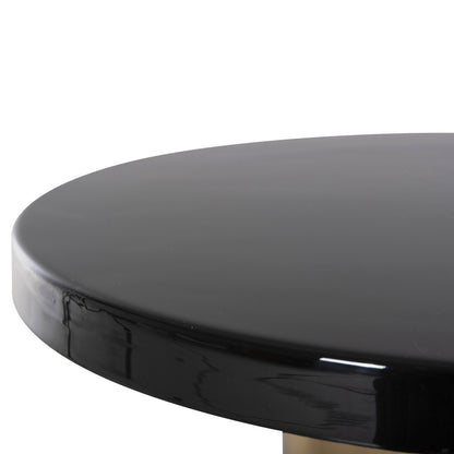 Side Table Surat Hm4236.04 Metal In Black-gold Φ50,5x59,5hcm.