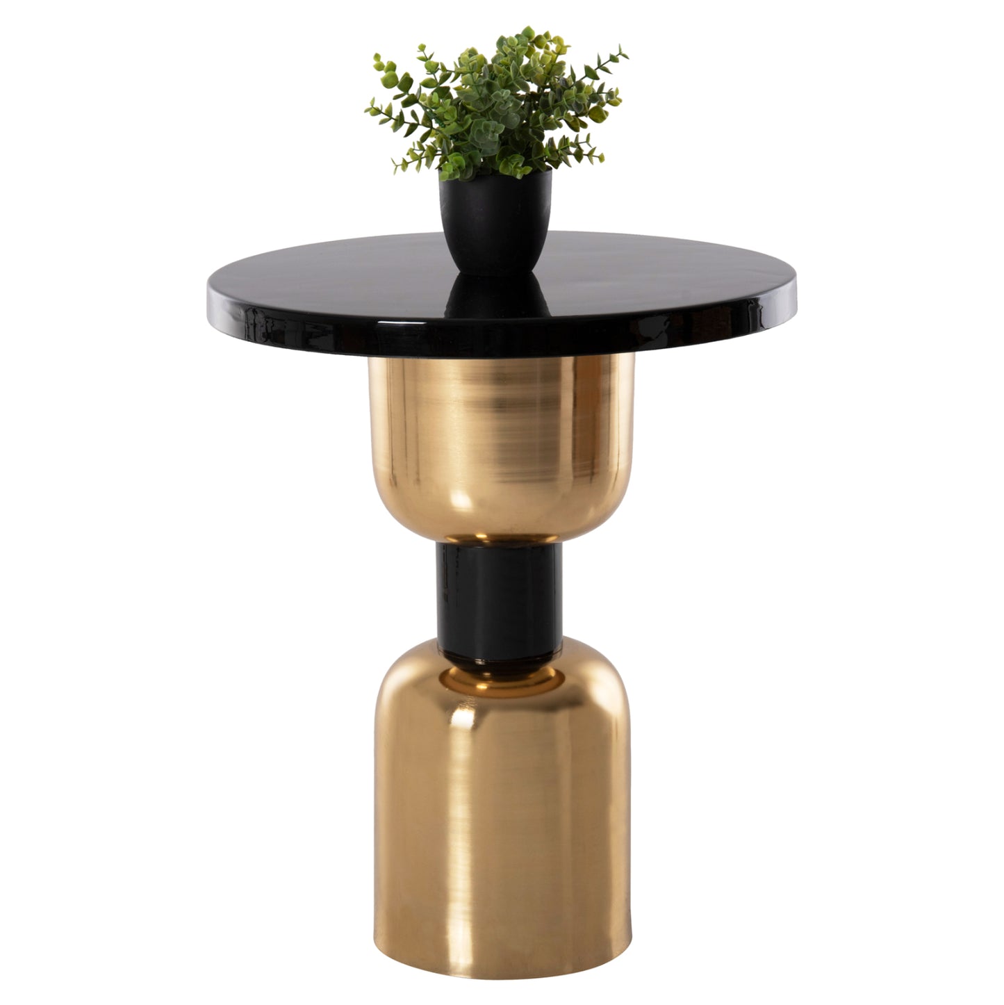 Side Table Surat Hm4236.04 Metal In Black-gold Φ50,5x59,5hcm.