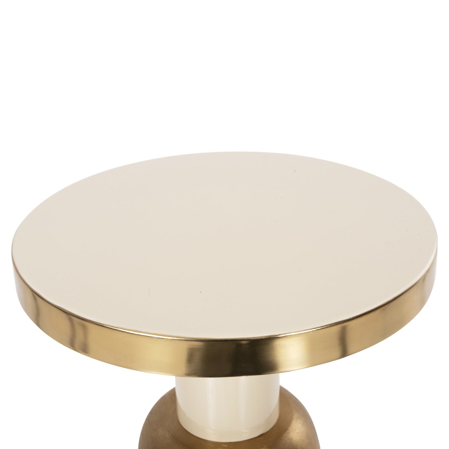 Side Table Ambur Hm4238.03 Metal In Ecru-gold Φ40,5x62hcm.