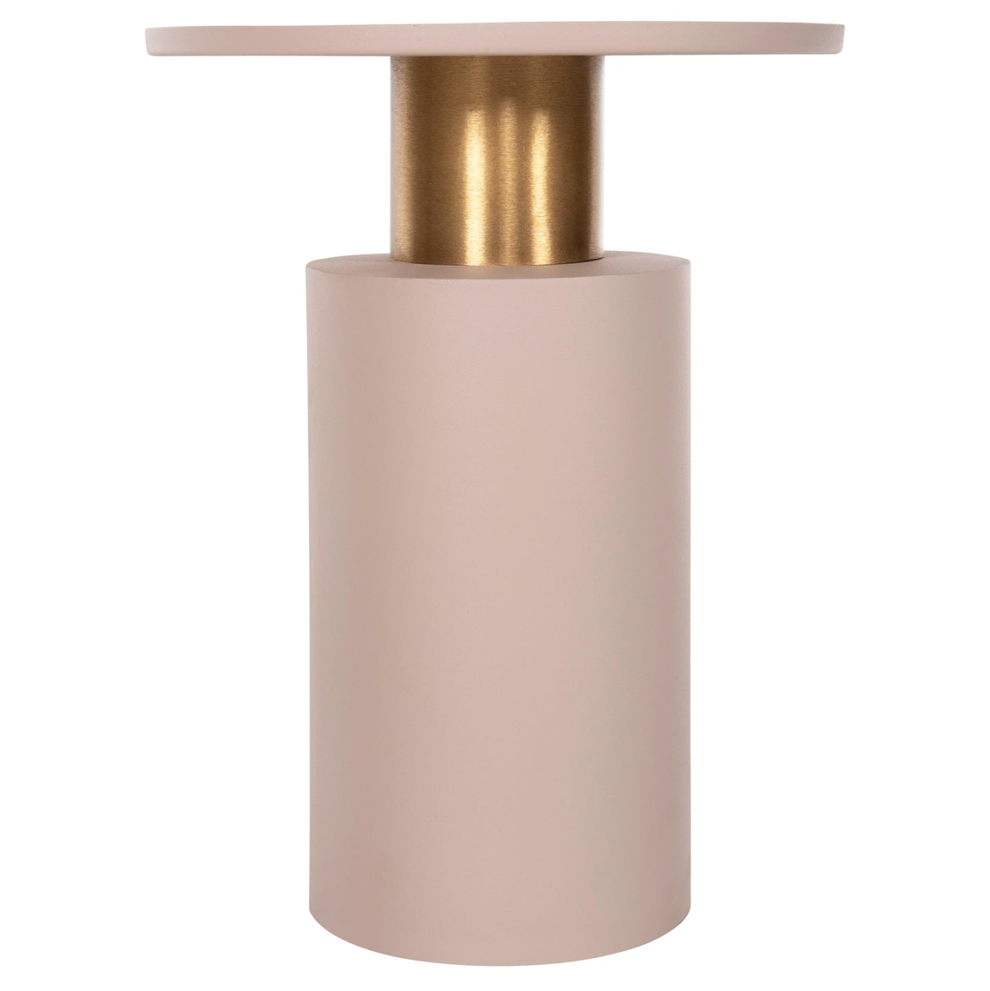 Side Table Punjab Hm4239.03 Metal In Ecru-gold/brass Φ36x47hcm.