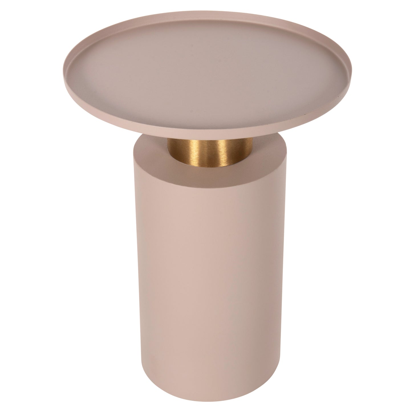Side Table Punjab Hm4239.03 Metal In Ecru-gold/brass Φ36x47hcm.