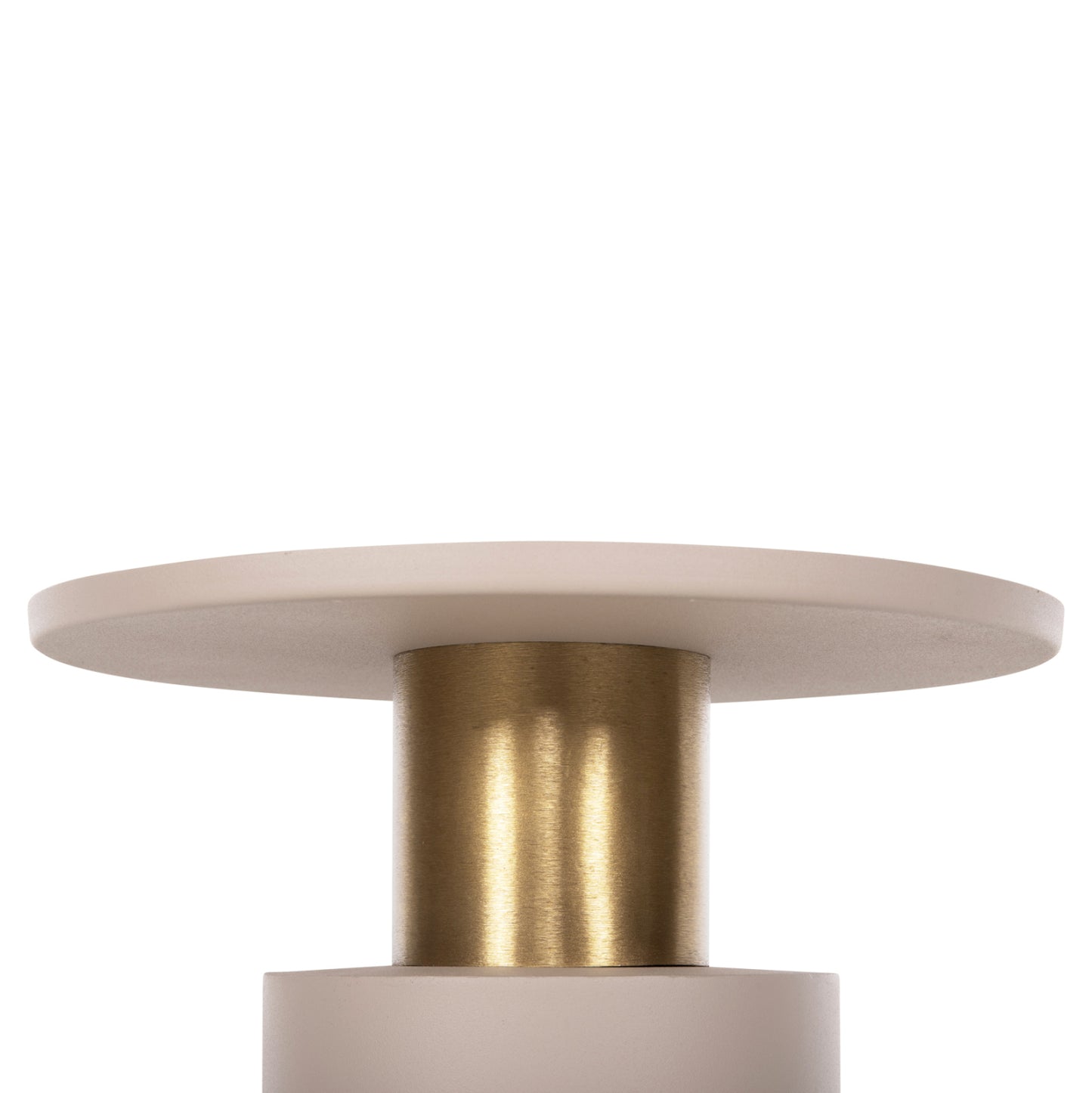 Side Table Punjab Hm4239.03 Metal In Ecru-gold/brass Φ36x47hcm.