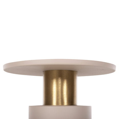 Side Table Punjab Hm4239.03 Metal In Ecru-gold/brass Φ36x47hcm.